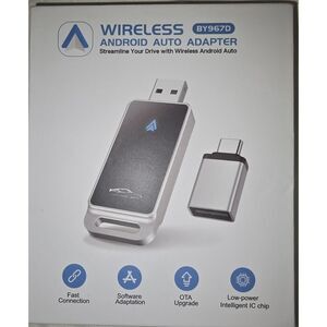 Wireless Android Auto Adapter BY967D - Streamline Your Drive W/ Wireless.
